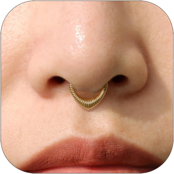 Gold Nose Rings Hoops 316L Surgical Steel Flower Nose Ring Silver Septum Rings 16g Clicker Daith Hinged Piercing Jewelry Gifts 1.2 * 8mm