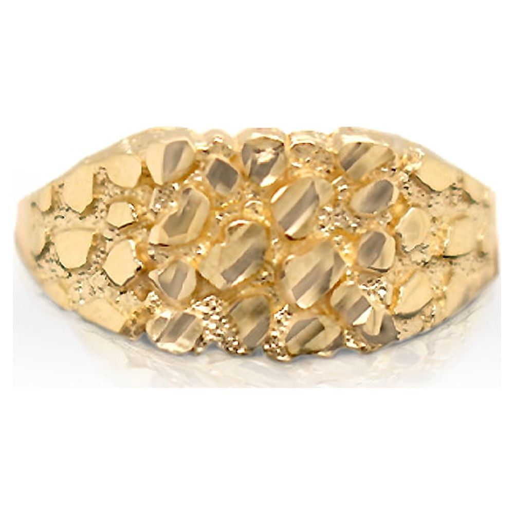 Gold Nugget Ring for Women 10K Gold Women’s Wedding Rings 2.20 gm