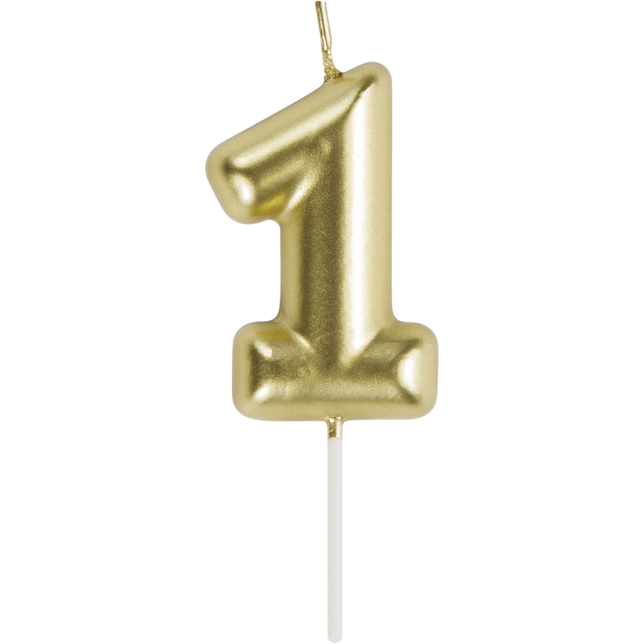 Gold Number 1 Birthday Candle