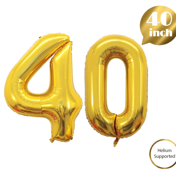 Gold Number 40 Balloons 40 Inch Numbers Balloon Birthday Decorations Gold Party Supplies for Birthday Anniversary