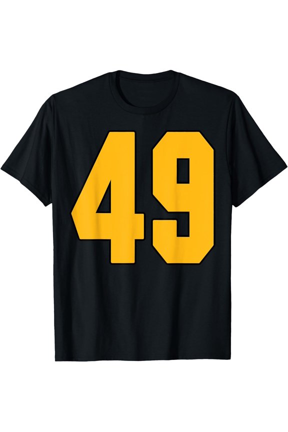 Gold Number 49 Big #49 Uniform Favorite Player T-Shirt, Unisex T-Shirt