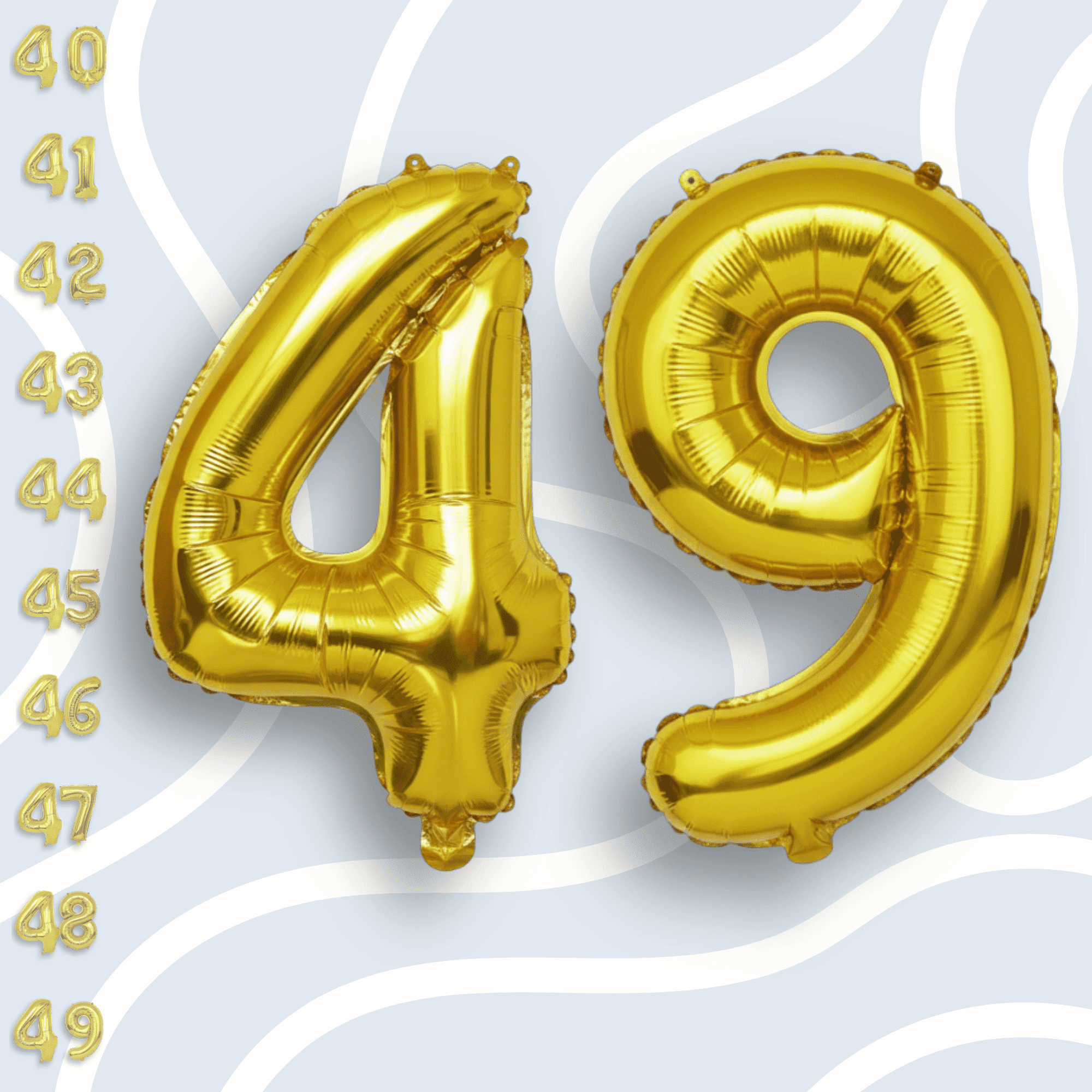 Number 4458 Gold Number 49 Mylar Balloon 16