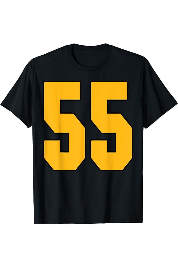 Gold Number 55 Big #55 Uniform Favorite Player T-Shirt, Unisex T-Shirt