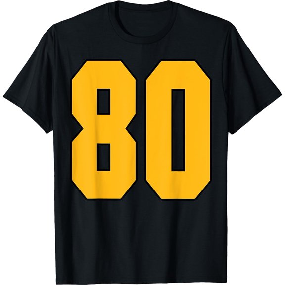 Gold Number 80 Big #80 Uniform Favorite Player T-Shirt, Unisex T-Shirt