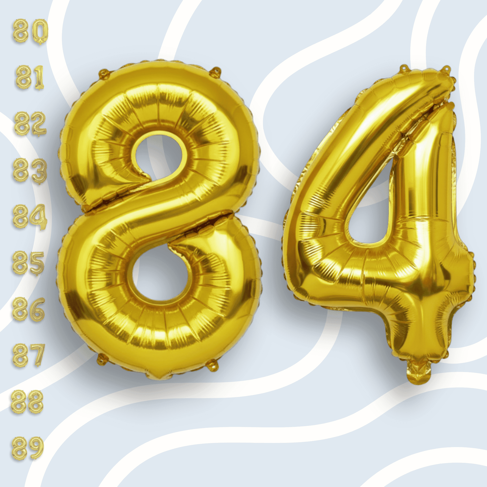 Gold Number 84 Mylar Balloon 16