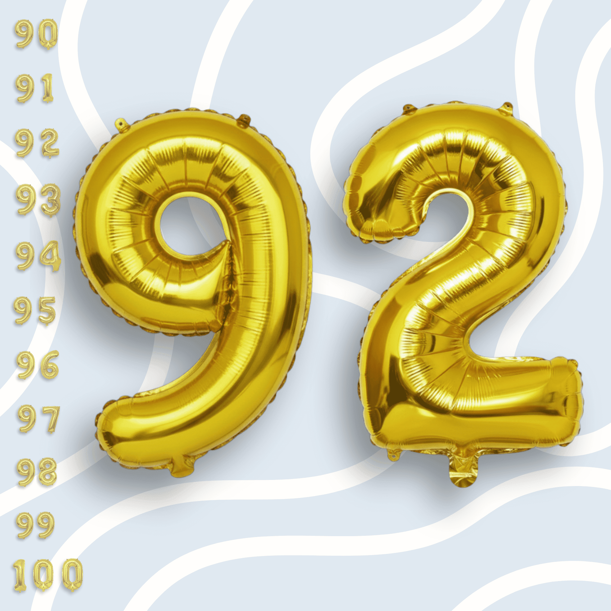 Gold Number 92 Mylar Balloon 16