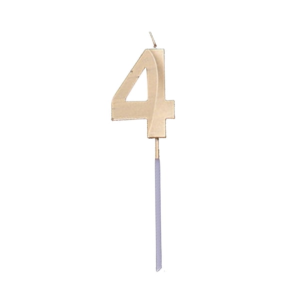 Gold Number Candles Set, 0-9 Champagne Gold Digit Candles for Birthday Cake Decorations, Anniversary Celebration Party Supplies, Sturdy Wax with Stick, 1X Birthday Number Candle