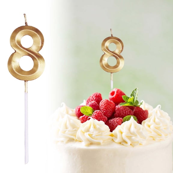 Gold Number Digit Candles for Birthday Cake Anniversary Celebration Decorations