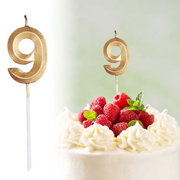 Gold Number Digit Candles for Birthday Cake Anniversary Celebration Decorations