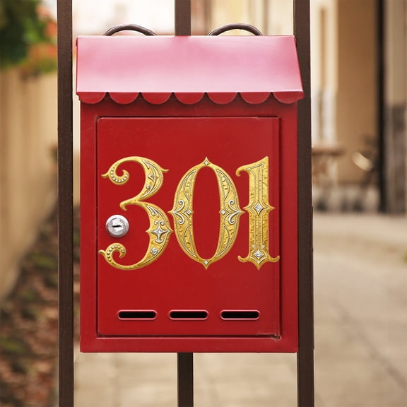 Gold Number Stickers 5.5 Inch High | 0-10 Self-Adhesive PVC Labels | Premium Durable Peel-and-Stick | 10 Sheets | Metallic Gold Easy Use | Mailbox, Classroom, Car, Scrapbook, Gift Tag Decoration