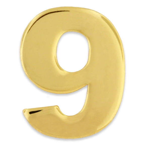 Gold Numerical Number Nine # 9 Lapel Pin