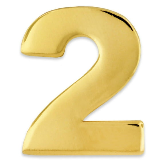 Gold Numerical Number Two # 2 Lapel Pin