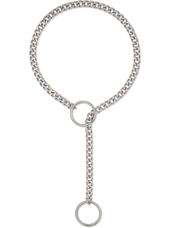 Gold O-ring Slip Chain Necklace, Handmade Punk Cuban Link Chain Necklace Jewelry Silver Chunky Y-Necklace For Women Men