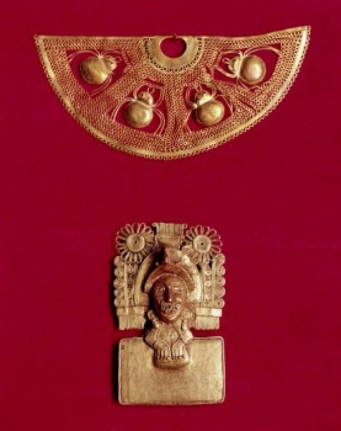 Gold Objects Pre-Columbian Canvas Art - (24 x 36)