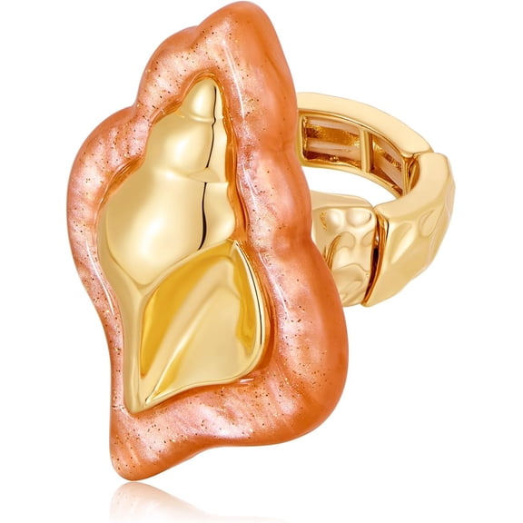 Gold Ocean Conch Boho Rings Dainty Rings for Women Trendy Summer Beach Jewelry for Vacation