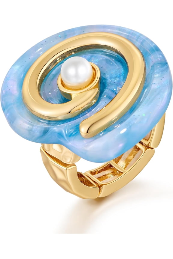 Gold Ocean Conch Boho Rings Dainty Rings for Women Trendy Summer Beach Jewelry for Vacation