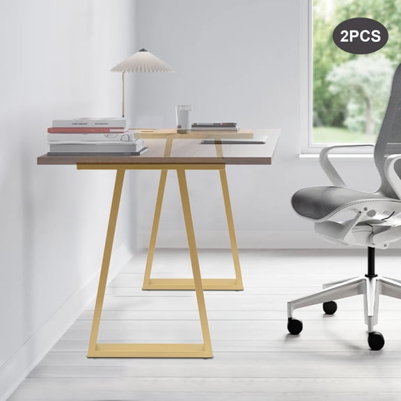 Gold Office Table Leg 28" Metal Gold Table Legs 2pcs Furniture Legs Dining Table Legs for Coffee Shops