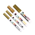thumbnail image 1 of Gold Oil-Based Permanent Paint Marker Pen, 4Pcs Waterproof Multi-Surface Marker, Quick Dry Paint Pen for Wood, Metal, Plastic, Glass, Stone, Auto Marking & DIY Craft Projects, 1 of 7