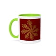 thumbnail image 1 of 3dRose, Gold on Burgundy Snowflake, 11oz Two-Tone Green Mug, 1 of 7