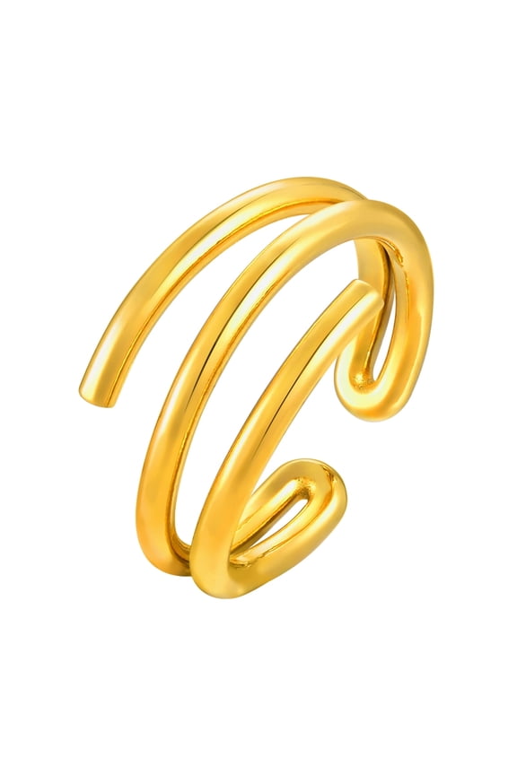 Gold Statement Rings, Stainless Steel, 1 Count