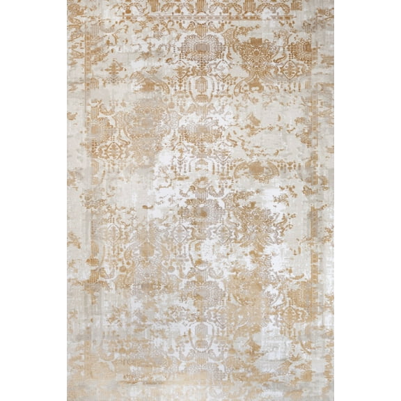 Gold Oriental Area Rugs for Living Room Washable Rugs Boho Moroccan Area Rug Soft Neutral Geometric Bohemian Carpet Distressed Indoor Rug for Bedroom Dining Room Office Foldable Nonslip Rug