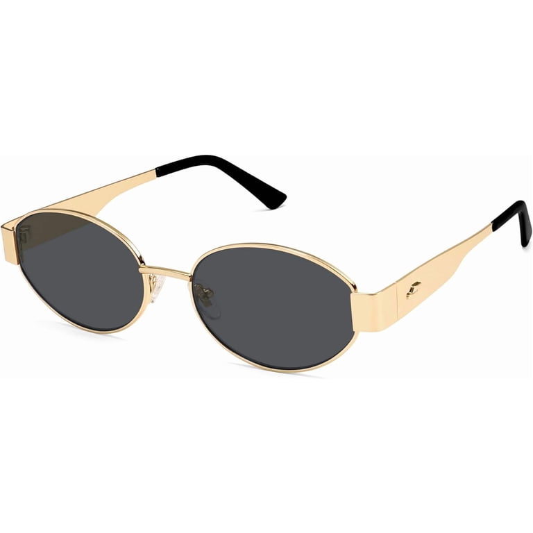 Gold Oval Frame Polarized Sunglasses for Women - Walmart.com display picture 1
