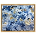 thumbnail image 1 of Gold Over Blue Abstract Canvas Wall Art by Art Remedy, Gold Floater Frame, 36"x30", 1 of 7