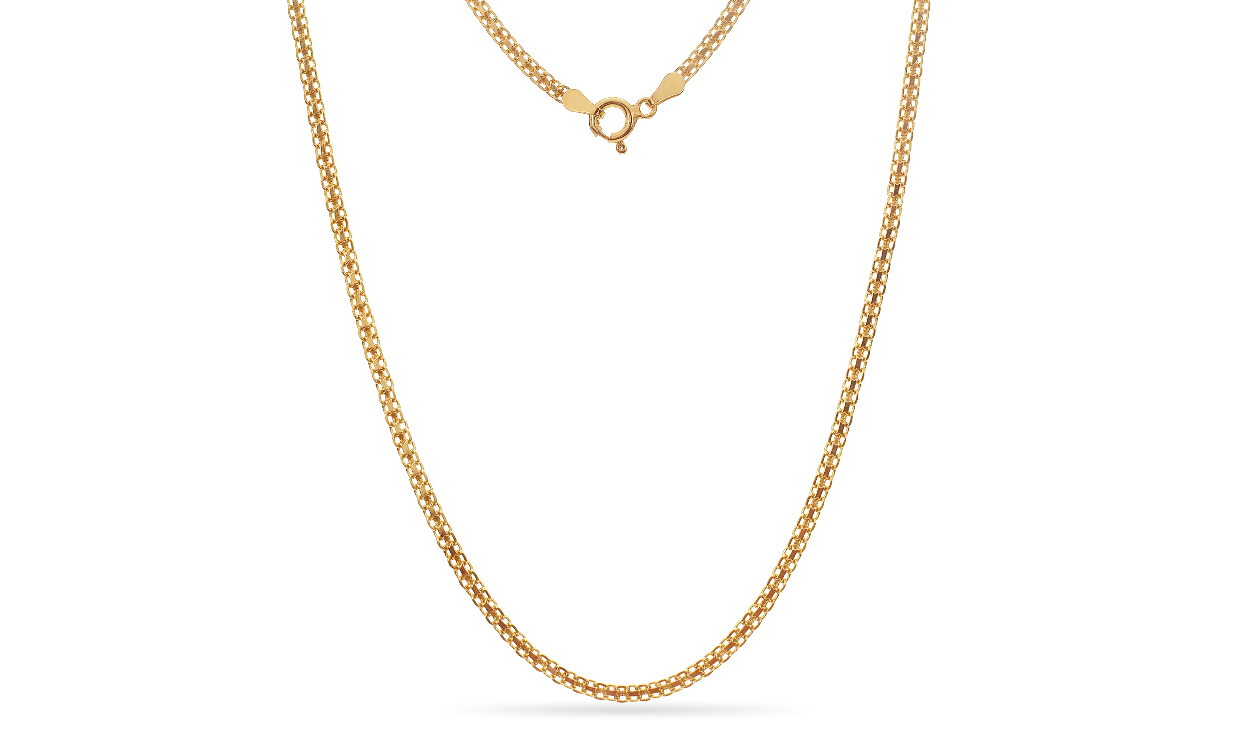 Gold Over Sterling Silver Bismark Chain Necklace 22 Inch