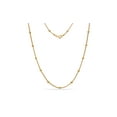 thumbnail image 1 of Gold Over Sterling Silver Mini Popcorn Bead Station Necklace 24 Inch, 1 of 2