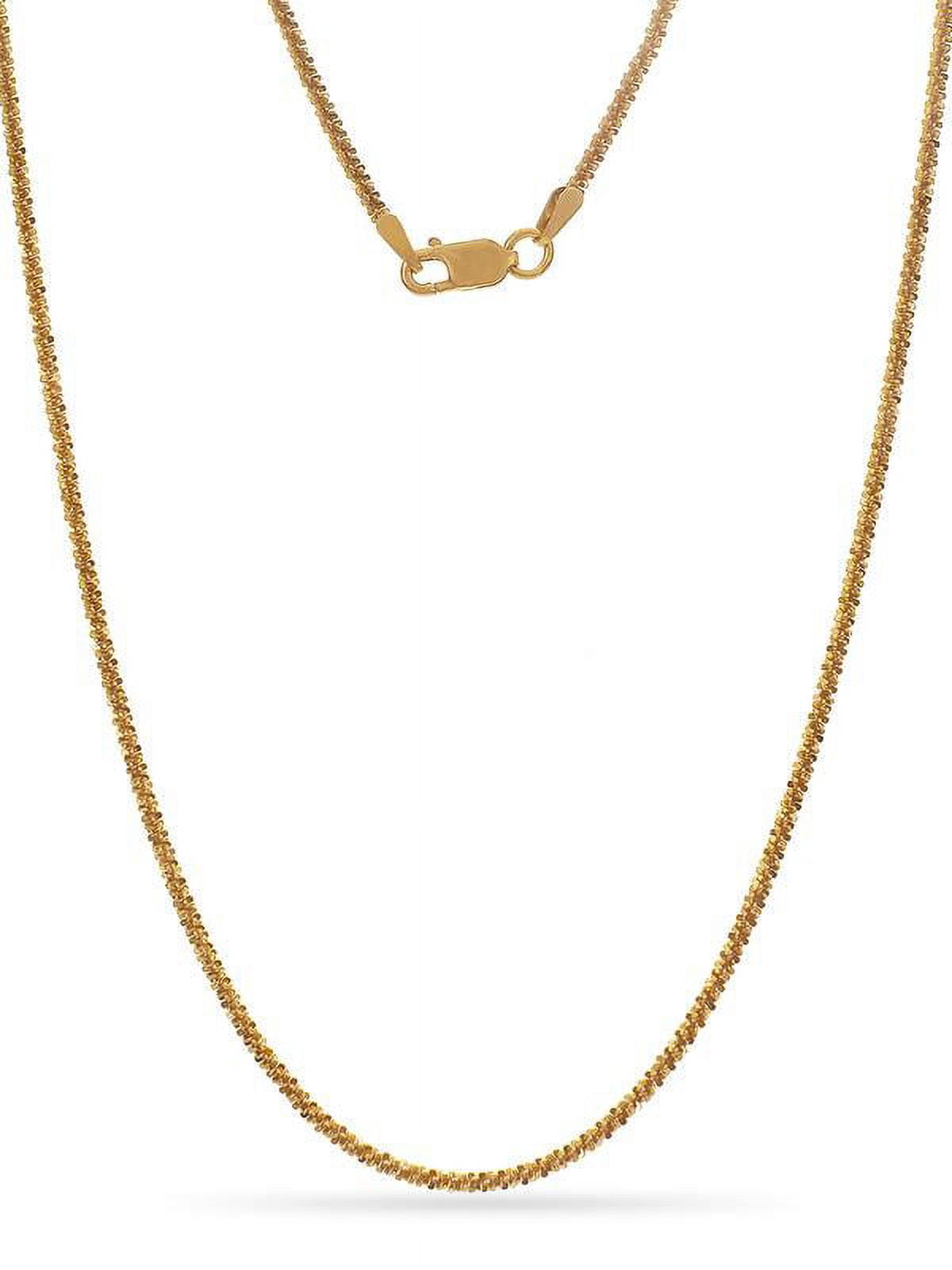 Gold Over Sterling Silver Twisted ROC Chain Necklace 16 Inch
