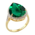 thumbnail image 1 of Gold Over Sterling Silver with Emerald Tear Drop Solitaire Ring, 1 of 3