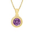 thumbnail image 1 of Gold Over Sterling Silver with Natural Amethyst Solitaire Pendant with 18" Cable Chain, 1 of 1
