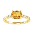 thumbnail image 1 of Gold Over Sterling Silver with Natural Citrine and White Topaz Solitaire Ring, 1 of 3