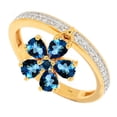 thumbnail image 1 of Gold Over Sterling Silver with Natural London Blue Topaz and White Topaz Charm Ring, 1 of 1