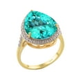 thumbnail image 1 of Gold Over Sterling Silver with Paraiba Tourmaline Tear Drop Solitaire Ring, 1 of 4