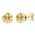 thumbnail image 1 of Gold Over Sterling Silver with Yellow Moissanite Stud Earring, 1 of 2