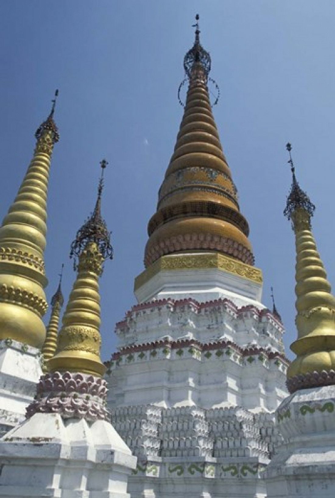 Gold Pagoda Spires of the Golden Temple China Canvas Art - Charles Crust DanitaDelimont (24 x 35)