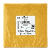 6.5" x 6.5" Disposable Gold Paper Napkins, 24 Count, by Way To Celebrate