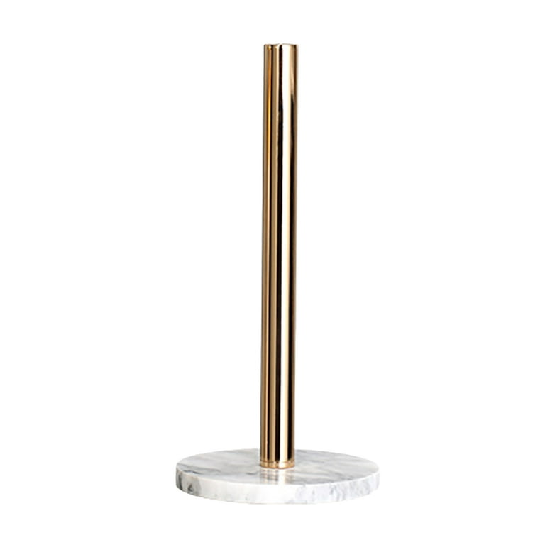 Gold Paper Towel Holder Countertop, Free Standing Paper Towel Holder Stainless Steel Heavy Weighted Base, One-Handed Design for Easy Ripping (Gold
