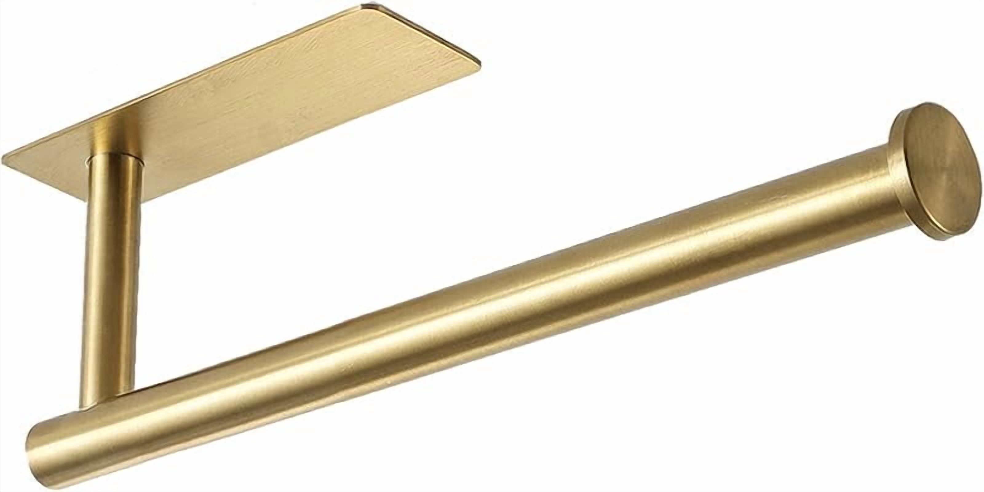 Gold Paper Towel Holder for Kitchen, Adhesive Under Cabinet Paper Towel Roll Rack for Bathroom Towel, Wall Mounted Matte Black, SUS304 Stainless Steel