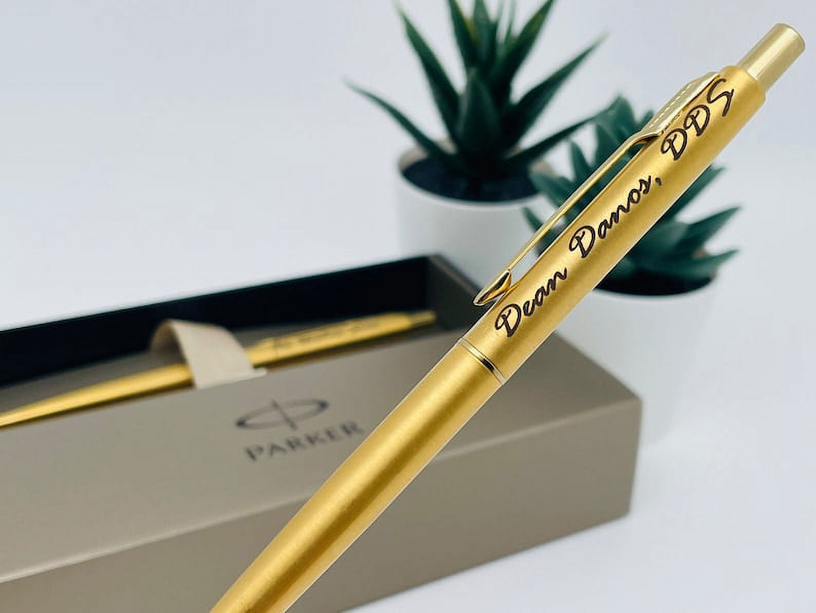 Coffee Before Adulting White Refillable Black Ink Ballpoint Click Clic Pen  with Gold Accents