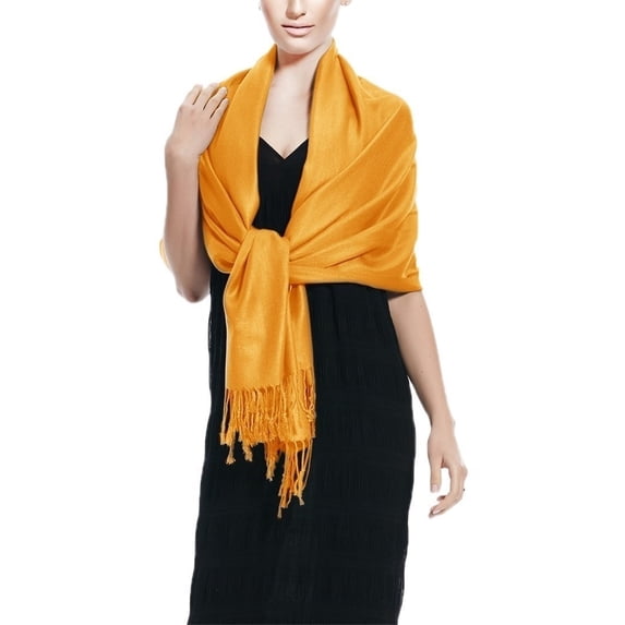Gold Pashmina Shawl Wrap Scarf