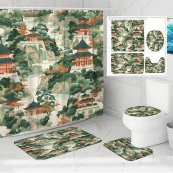 Gold Pattern Bathroom Four Piece Bathroom Luxury Marble for Bathroom Waterproof