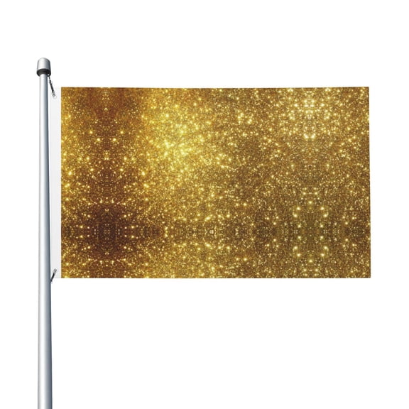 Gold Pattern Flag Flag 3x5ft Double-Sided Printing Indoor/Outdoor Decorative Banner National Flag