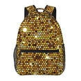 thumbnail image 1 of Gold Pattern Of Hexagons Backpack Casual College Bag Zipper Laptop Daypack Hiking Rucksack Travel, 1 of 5