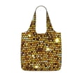 thumbnail image 1 of Gold Pattern Of Hexagons Foldable Reusable Shopping Bag Large Capacity Tote Handbag Storage Pouch for Travel Work, 1 of 6