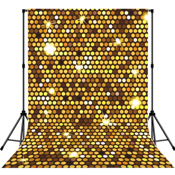 Gold Pattern Of Hexagons Photography Backdrop 5x7Ft Background for Photo Studio Video Recording Birthday Party Wedding Home Decor