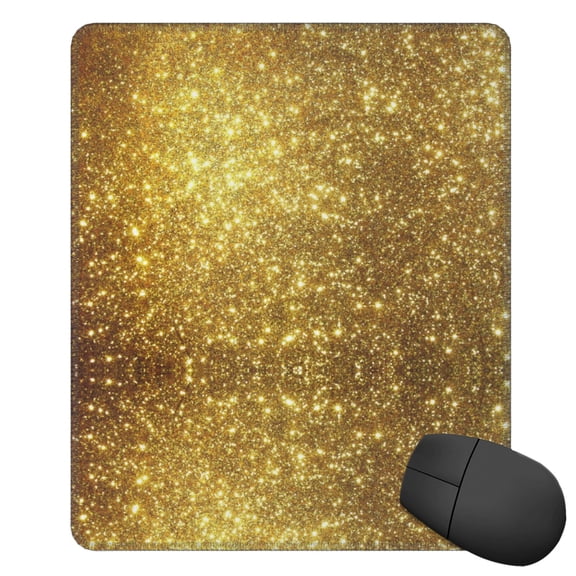 Gold Pattern Square Mousepad With Stitched Edges Mouse Mat For Gaming Office Laptop Computer Men Women 11.8"X19.8"