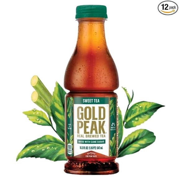 Gold Peak 18.5 Ounce 12 Pack Tea Bundled by Louisiana Pantry (Sweet Black)