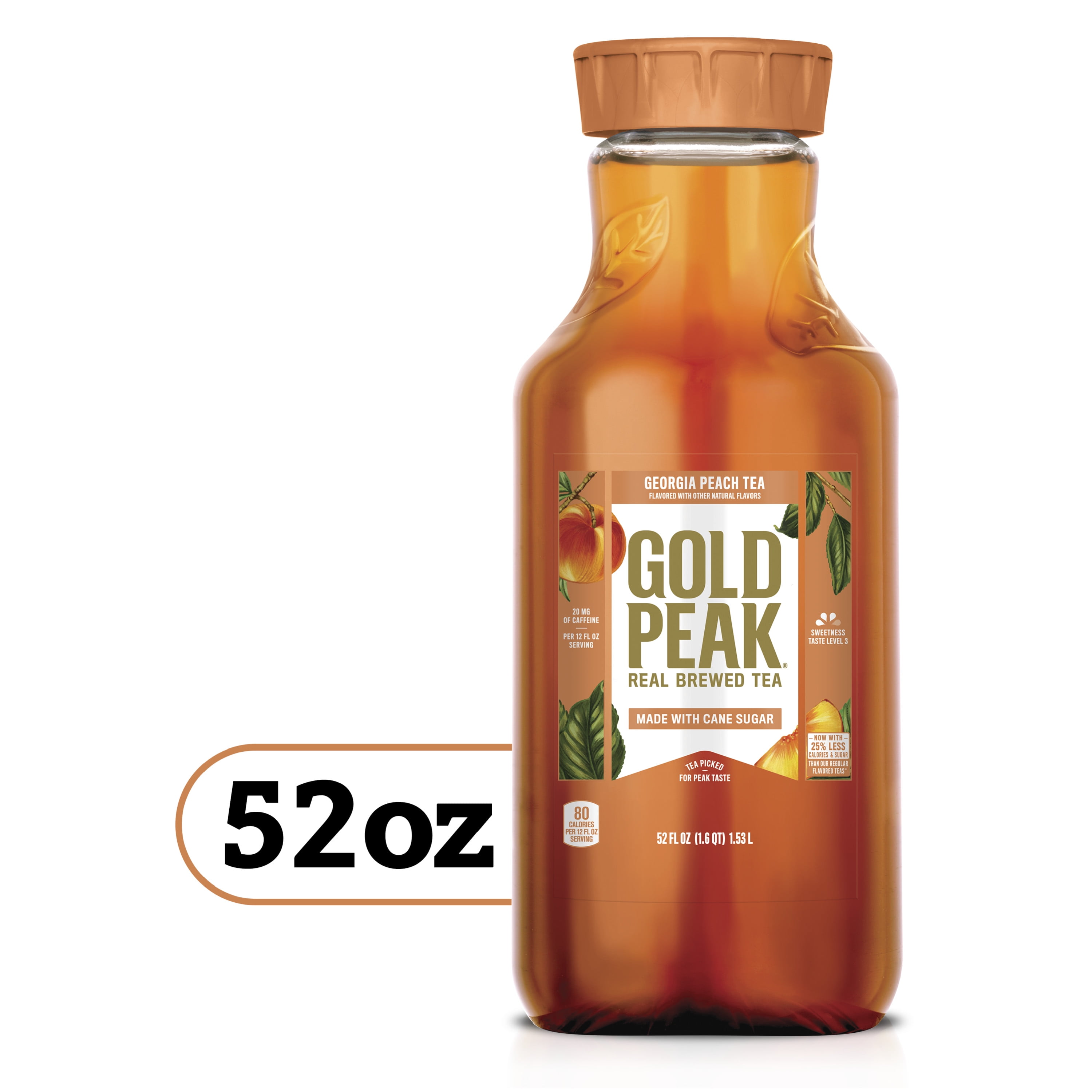 Gold Peak Peach Flavored Iced Tea Drink, 52 fl oz - Walmart.com